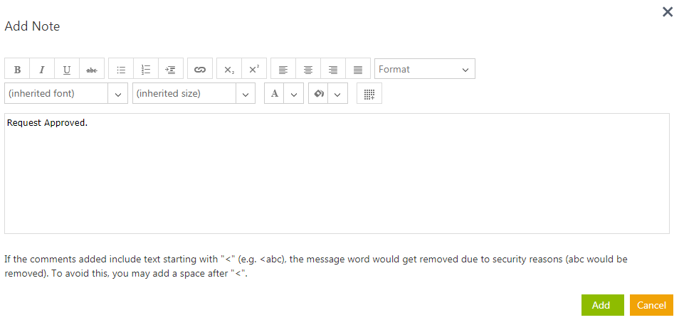 Arprpoving or Rejecting a Request Add Note window 7.8.PNG