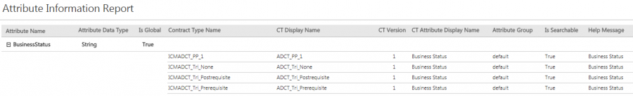 Attribute Information Report