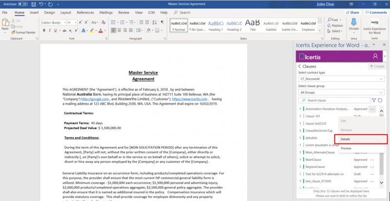 File:7.16-Icertis Word View Existing Clause 5.png