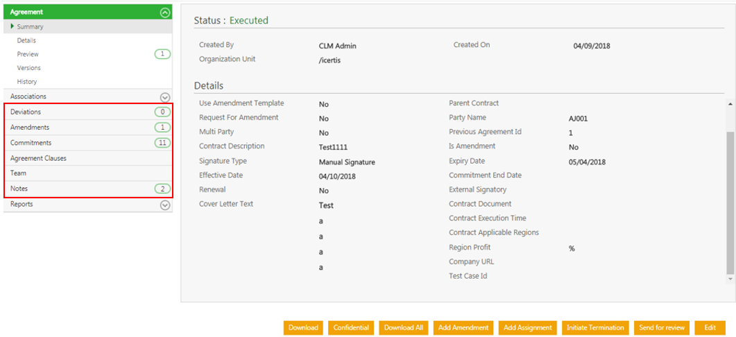 Indicate Count for Sections on Left hand side of Details pages