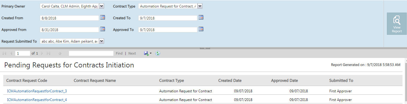 Pending Requests for Contract Initiation C7SP6